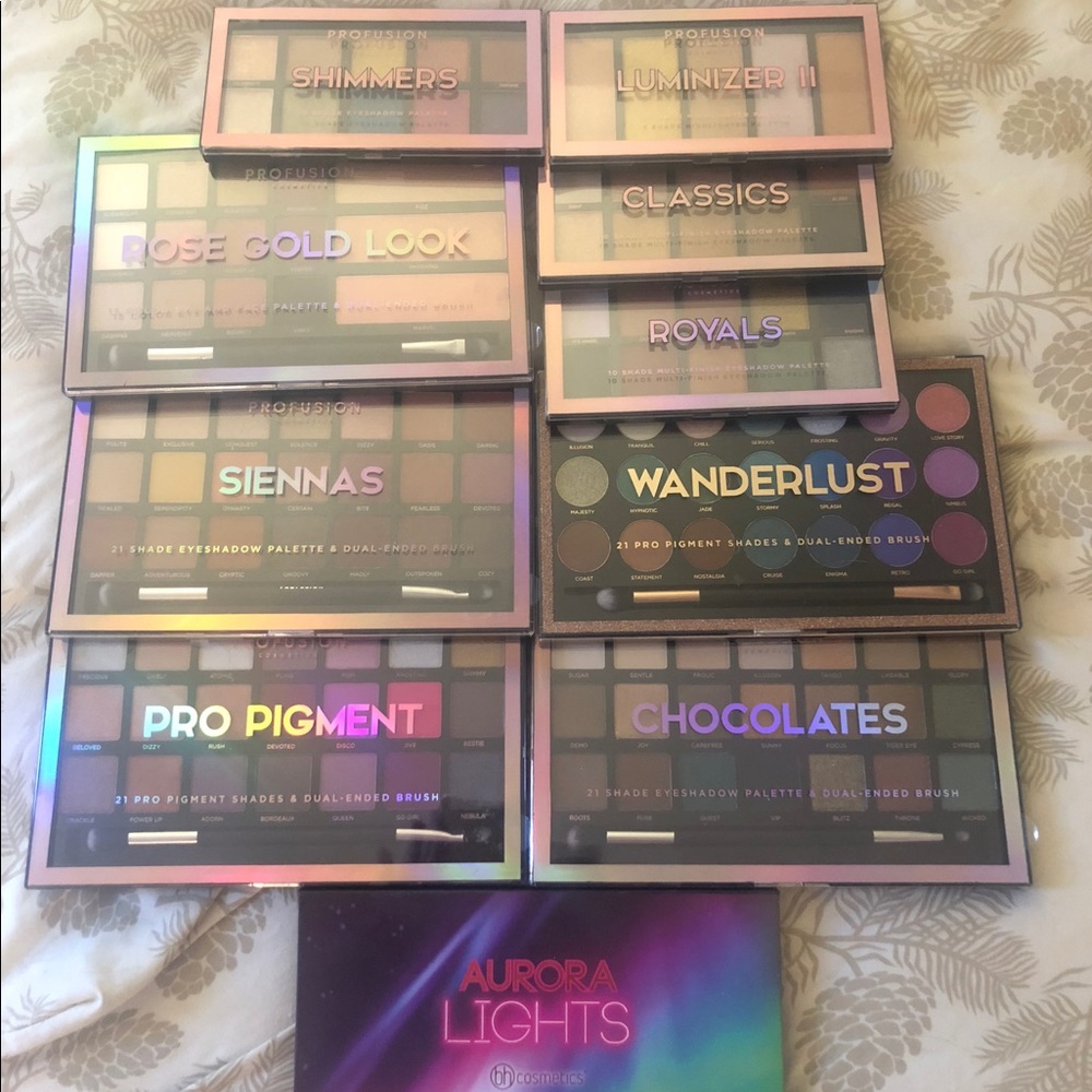 Huge profusion palette lot with bh cosmetics .